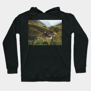 Alps of Switzerland - Rainy Afternoon near Camp Blenio (Ticino, Switzerland) Hoodie